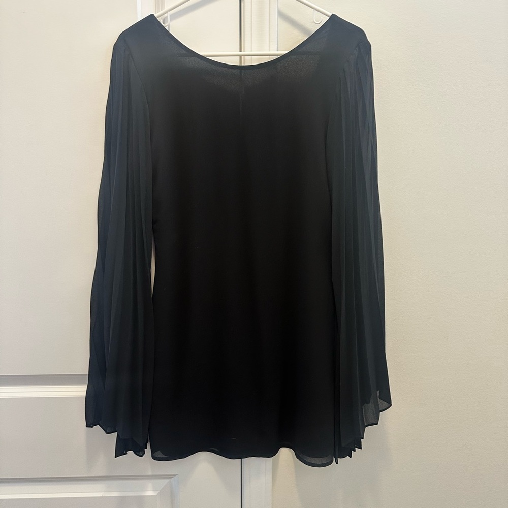 Signature8 Black bodycon mini dress with back zipper and bell sleeves